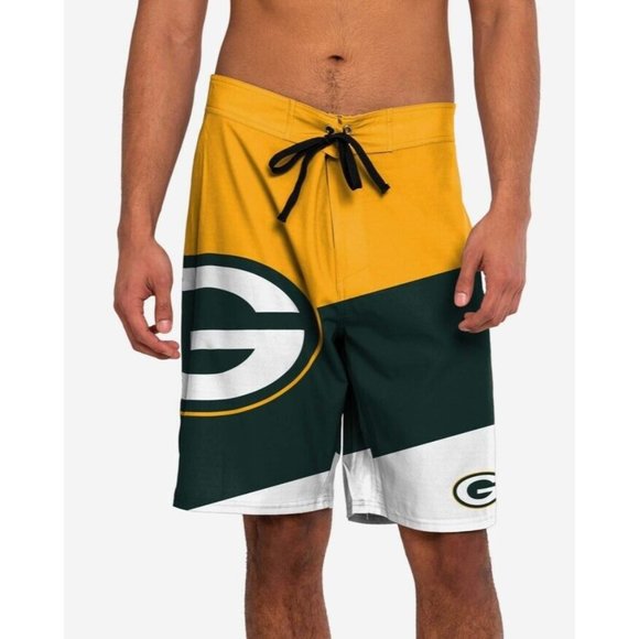 Green Bay Packers Super Lightweight Thin Summer Swim / Boardshorts Men's… - Picture 1 of 7
